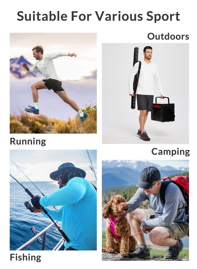 BALEAF Men's SPF/UV Hoodie Long Sleeve UPF 50+ Sun Protection Quick Dry Lightweight Fishing Running Thumbholes Shirt White Size S - Image 5