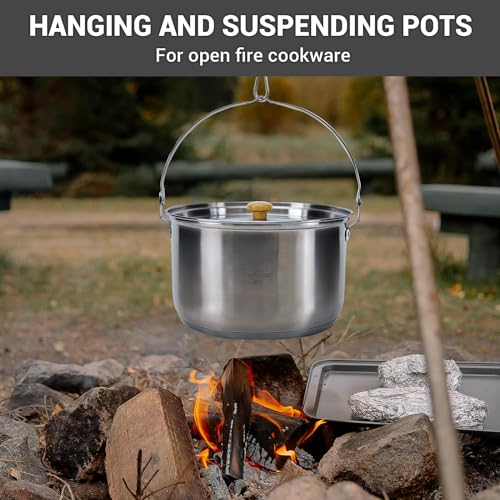 KingCamp Camping Cookware Set, 304 Stainless Steel Campfire Cooking Pots Pan and Kettle with Travel Tote Bag for Camping Outdoor Kitchen Cooking Picnic for 4-6 - Image 3