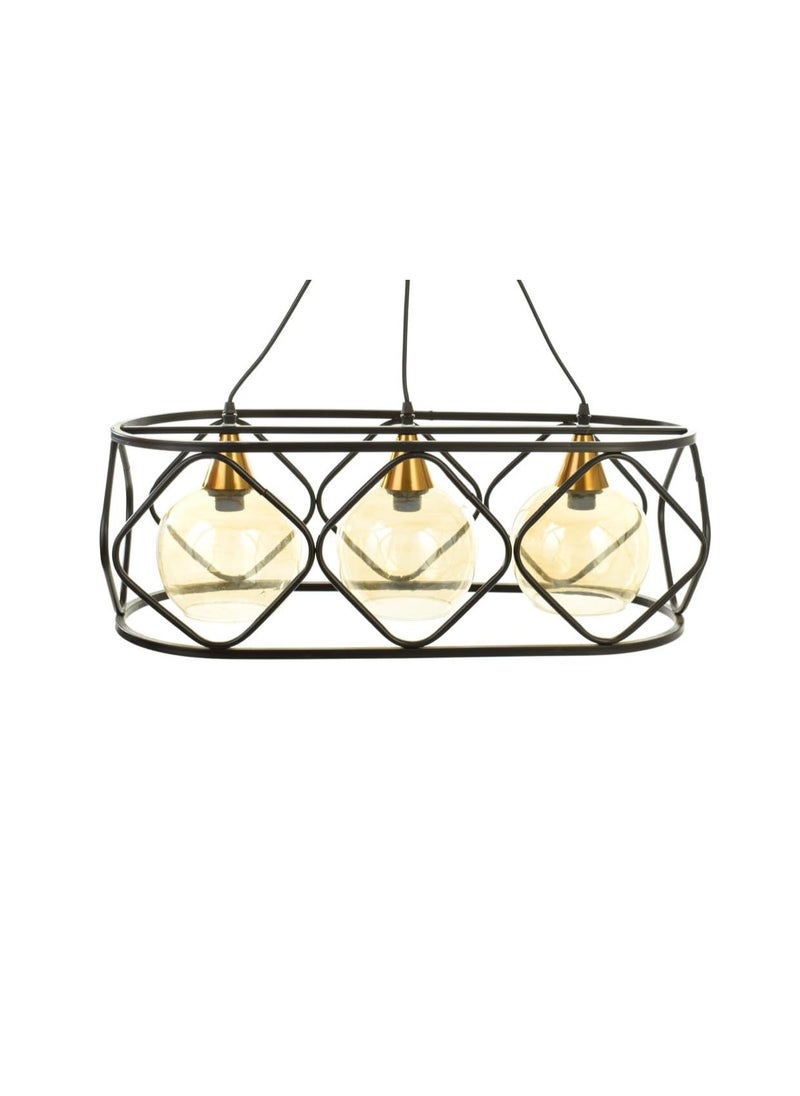 Generic Modern Steel Chandelier (Oval Shape) - Black 