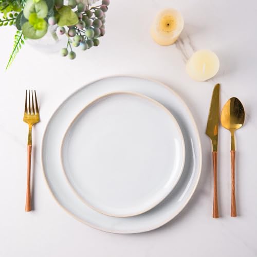 AmorArc Ceramic Dinnerware Sets,Handmade Reactive Glaze Stoneware Plates and Bowls Set,Highly Chip and Crack Resistant | Dishwasher & Microwave Safe,Service for 4 (12pc) - Image 2
