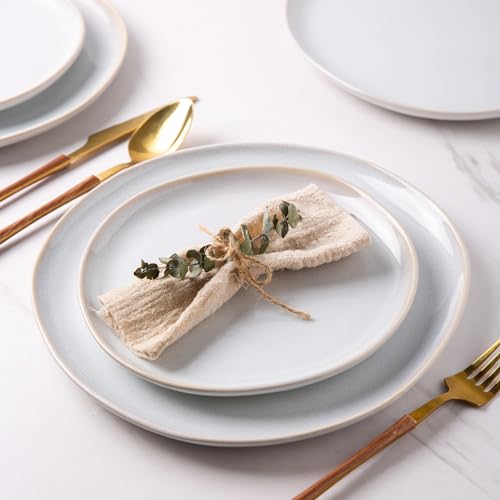 AmorArc Ceramic Dinnerware Sets,Handmade Reactive Glaze Stoneware Plates and Bowls Set,Highly Chip and Crack Resistant | Dishwasher & Microwave Safe,Service for 4 (12pc) - Image 5