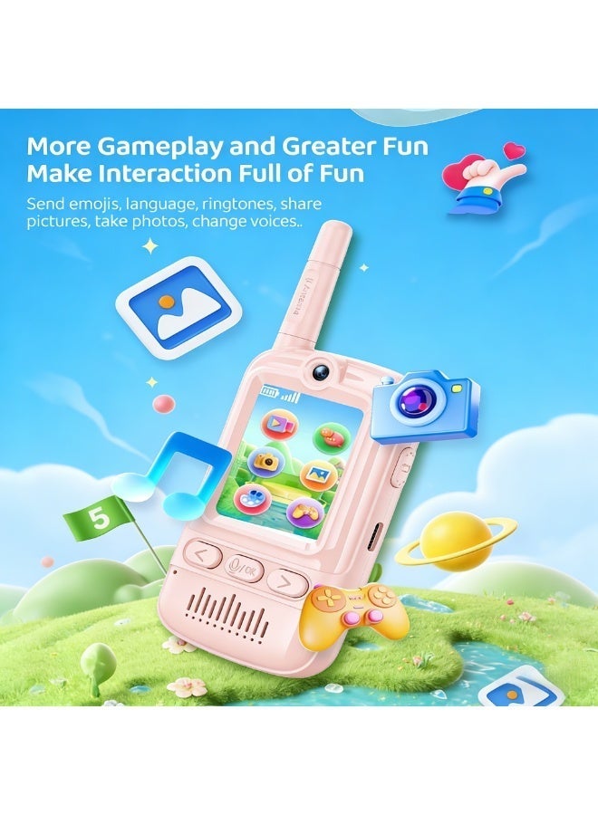 كلوزيلي 2 قطع لعبة صوتية للأطفال، لعبة اتصال فيديو قابلة لإعادة الشحن، جهاز اتصال لاسلكي للتحكم عن بُعد، بطارية بسعة 650mAh تدوم طويلاً، جهاز نداء صوتي بعيد المدى، دردشة فيديو، لعبة ممتعة مع مغير الصوت، لعبة عائلية تفاعلية للاستخدام داخل المنزل وخارجه، ألعاب تفاعلية للأولاد والبنات، هدية عيد ميلاد / هدية للعطلات. - Image 2