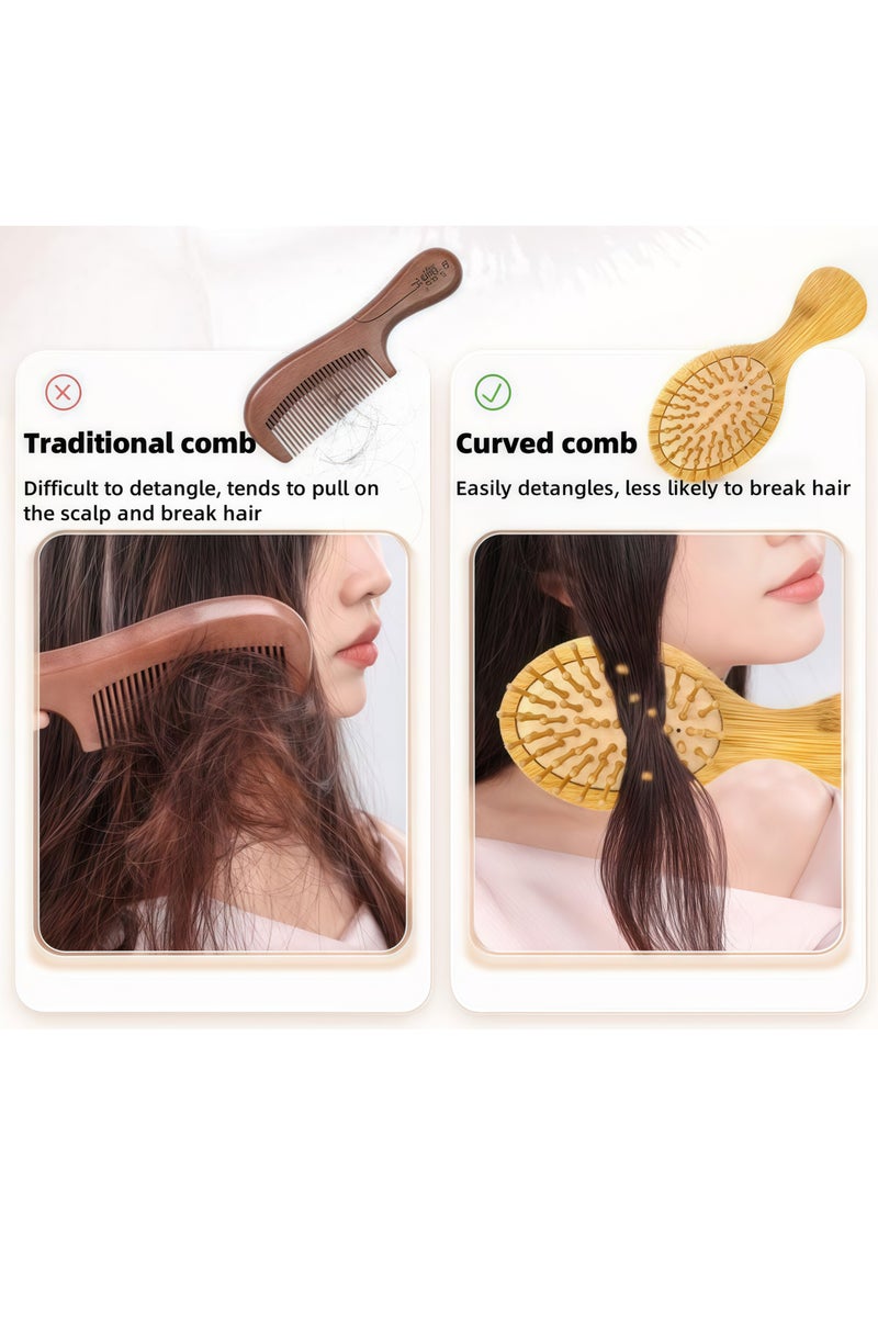 Loquat High quality hair comb 14x5x3 cm, wooden hair comb, natural bamboo comb, smooth hair comb, massage, no damage to scalp, no damage to hair, suitable for combing hair, hair care, smooth hair, reduce f - Image 3