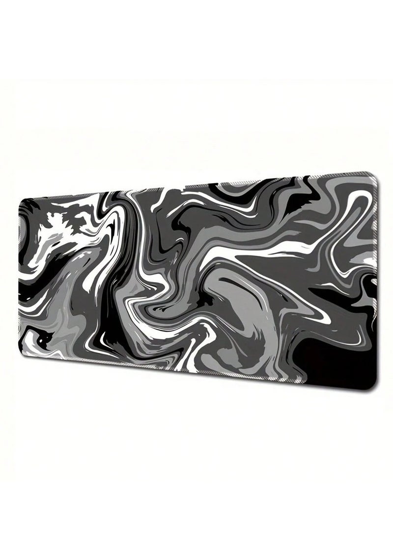 Gaming Mouse Pad with Modern Black & White Marble Design – 40 × 80 CM - Image 1