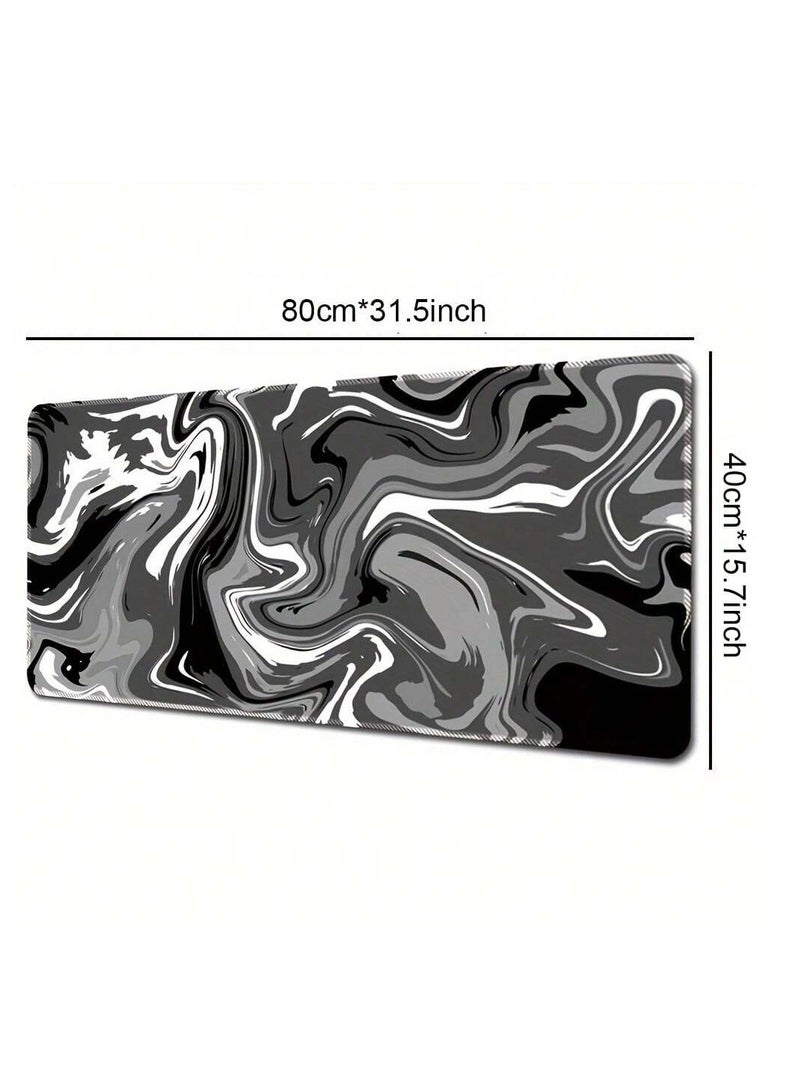 Gaming Mouse Pad with Modern Black & White Marble Design – 40 × 80 CM - Image 5