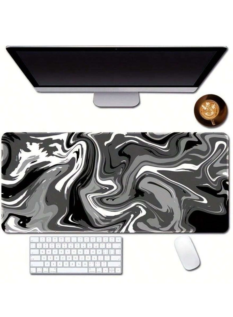 Gaming Mouse Pad with Modern Black & White Marble Design – 40 × 80 CM - Image 2