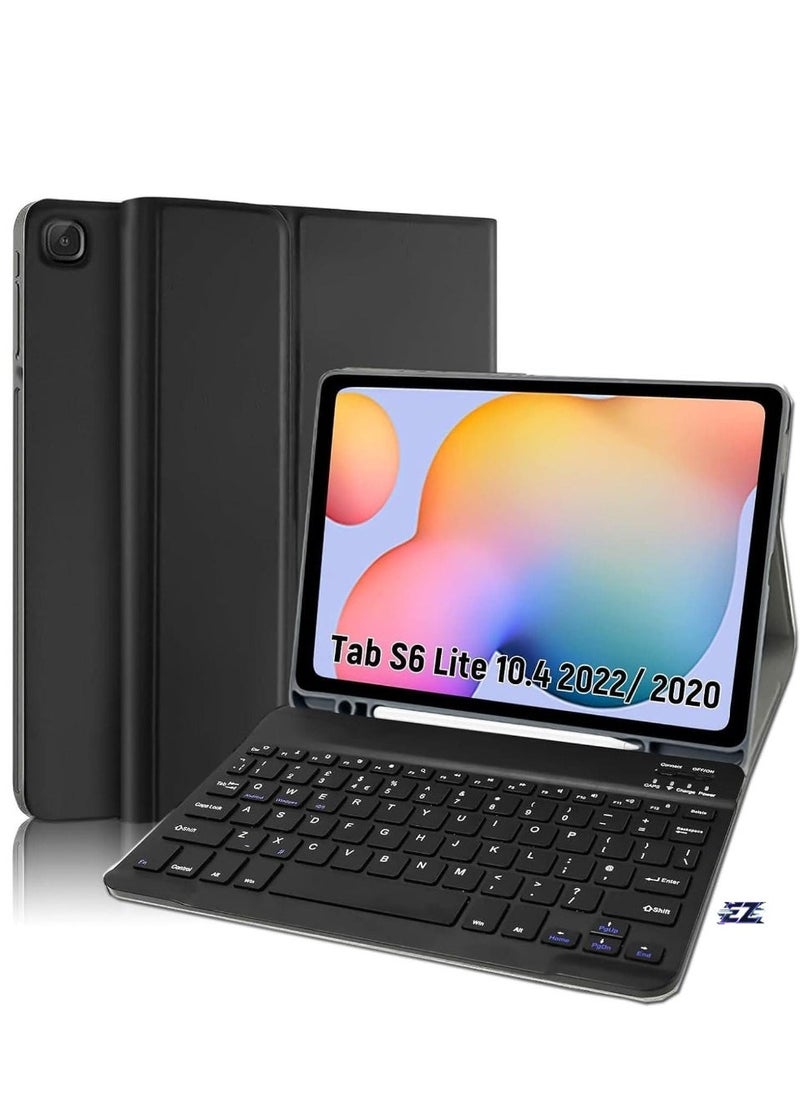 ELTRAZONE New Keyboard Case Compatible for Samsung Galaxy Tab S6 Lite 10.4'' (SM-P610/P615/P613/P619, 2020/2022) – Business Leather Folio Cover with Detachable Magnetic Wireless Keyboard, Premium Protection & Stand - Image 1