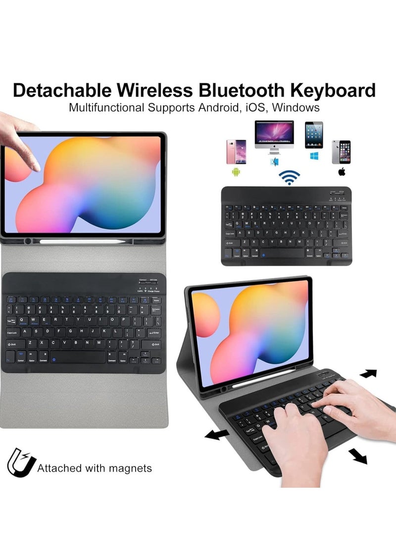 ELTRAZONE New Keyboard Case Compatible for Samsung Galaxy Tab S6 Lite 10.4'' (SM-P610/P615/P613/P619, 2020/2022) – Business Leather Folio Cover with Detachable Magnetic Wireless Keyboard, Premium Protection & Stand - Image 4