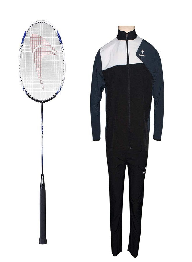 FLYPOWER Badminton Racket Agni 2 with Tracksuit Fly Marathon White Black Size XL - Image 2