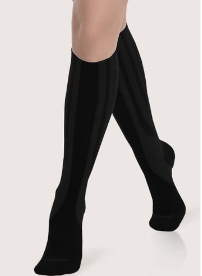 SANKOM Patent Active Compression Socks – Antibacterial Black – Clinically Proven to Improve Blood Circulation, Reduce Swelling & Fatigue – Hypoallergenic, Breathable, Padded Heel & Toe – Ideal for Travel, Workout, Pregnancy & Daily Wear  - Image 1