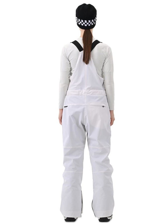 HIGH EXPERIENCE Women Ski Bib Snowboard Pants Snow Overalls Waterproof Windproof Insulate Warm Winter, White, M - Image 2