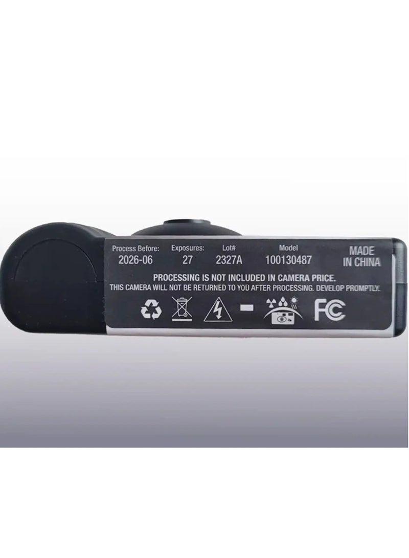 او ان ان كاميرا تركيز للاستخدام مرة واحدة، مقاس 35 ملم، بدقة 5 ميجابكسل، مع فلاش، مزودة بفيلم مُحمّل مسبقًا، 27 لقطة، سهلة الاستخدام بنظام التصوير والتصويب، باللون الأسود. - Image 4