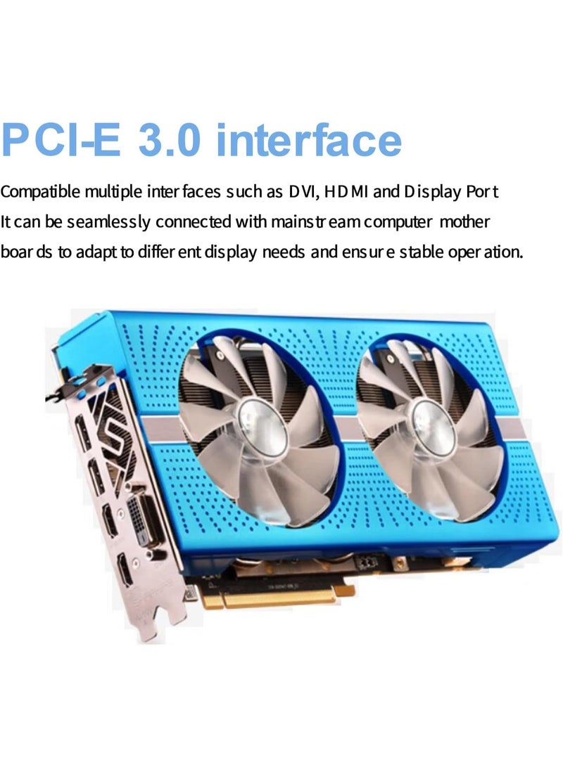 كارت شاشة سعة 8 جيجابايت GDDR5 – أداء عالي للألعاب مع دعم طاقة مزدوج (8 + 6 بن) - Image 5