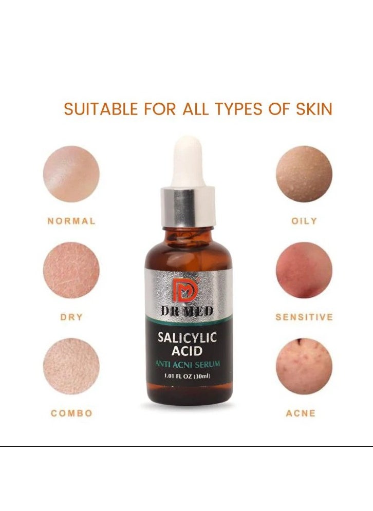 Dr.Med - DR MED Salicylic Acid Anti-Acne Serum: Combat Breakouts and Achieve Clear, Radiant Skin 30ml - Image 1
