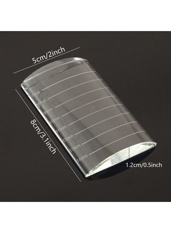HONBAY Arc Eyelash Extensions Tray Crystal Glass False Lashes Pallet Holder, 3.1x2x0.5inch - Image 2
