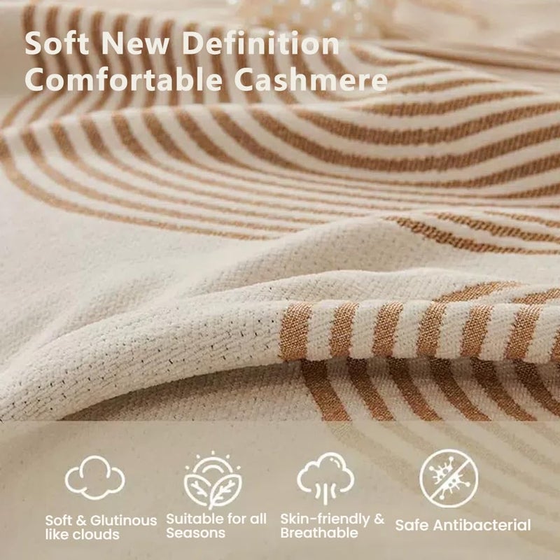Retro Jacquard Sofa Cover - Cat-Proof & Anti-Scratch Couch Protector Slipcover with Tassels | Universal Fit for 1 2 3 4 Seater L U Sofas | Bohemian Style Sofa Throw (Brown, 180 * 460cm) - Image 5
