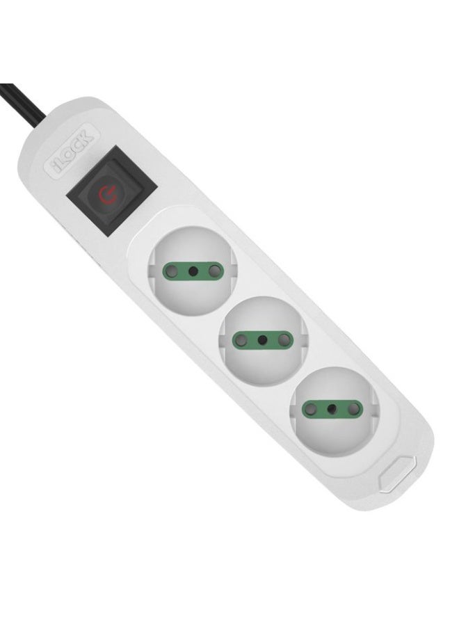 iLOCK 3-Outlet Power Strip – 3500W, 16A – 1.5m Cable - Image 3