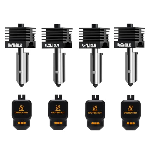 Sahvaim 4Pack 02040608MM H2 SeriesX2DP2S Hotend for Bambu Lab H2DH2SH2C ComboX2DP2S 3D Printer High Temperature Quick Swap Hardened Steel Nozzle Replacement 3D Printer Extruder - Image 1