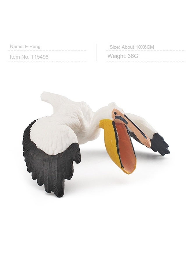 NIBEMINENT Realistic Forest Bird Animal Models - Pelican, Muscovy Duck, and Peacock Decorative Figurines for Desktop Display