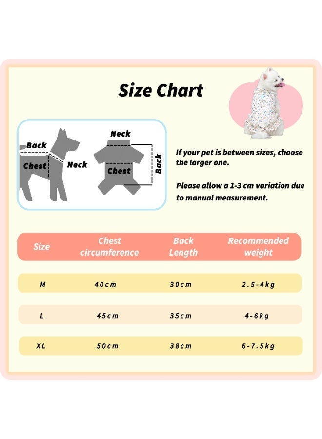 Breathable Vibrant Floral Print Pet Princess Dress - Ultra-Thin Cute Blue Red Green Ruffled Hem Puppy Outfit with Leash Ring, Elegant Multi-color Anti-Shedding Summer Cat Apparel, Size XL - Image 2