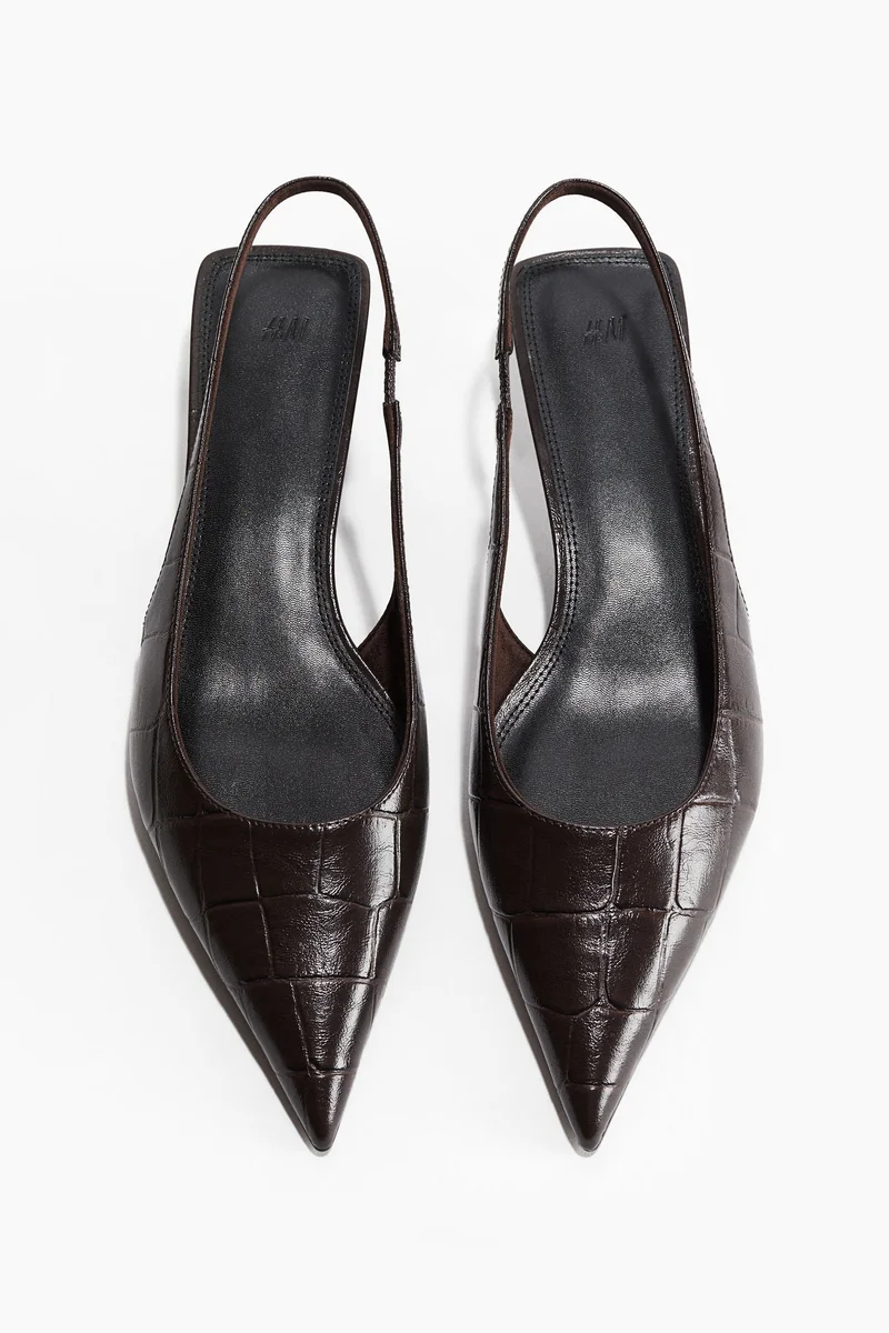 H&M Kitten-heeled pointed slingbacks