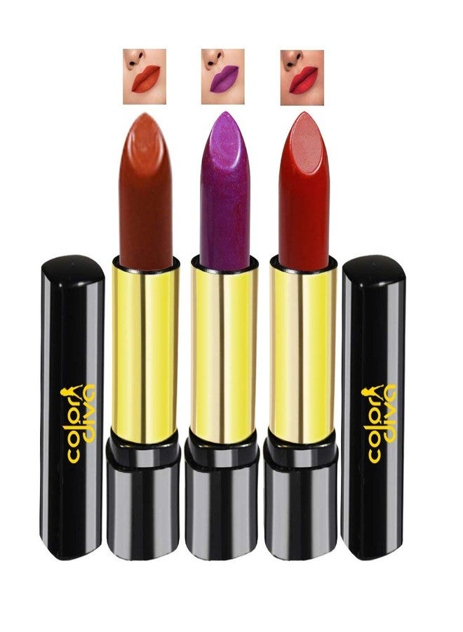 COLOR DIVA Amazing Color Lipstick(Brown,Red,Purple) Pack of 3 - Image 1