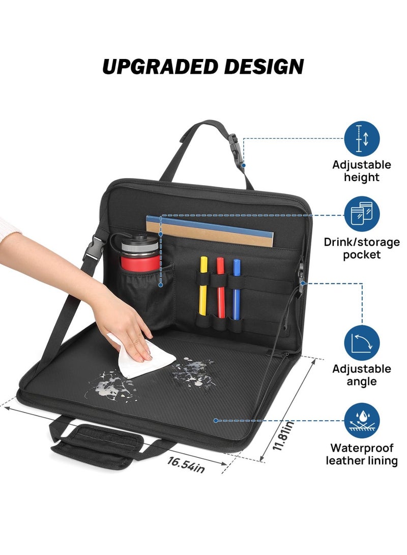 YelaJoy 42*30CM Car Eating Tray, 3 in 1 Steering Wheel Eating Tray, Car Back Seat Laptop Desk, Multifunctional Office Bag, Car Work Table for Writing, Car Organizer for Kids, Commuters, Family - Image 4