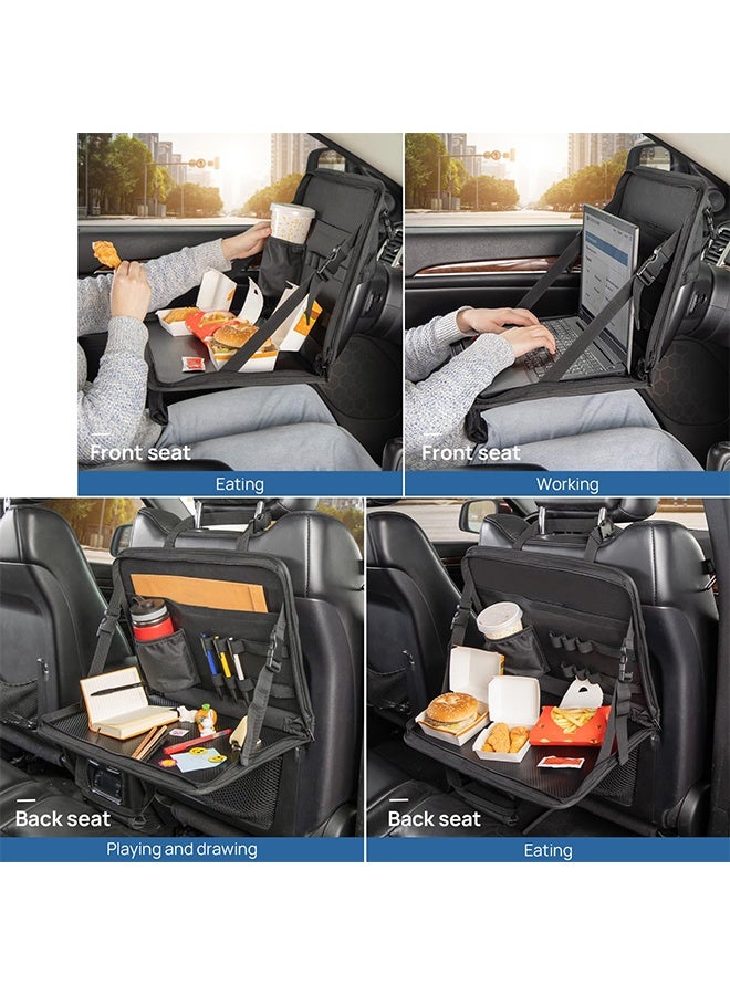 YelaJoy 42*30CM Car Eating Tray, 3 in 1 Steering Wheel Eating Tray, Car Back Seat Laptop Desk, Multifunctional Office Bag, Car Work Table for Writing, Car Organizer for Kids, Commuters, Family - Image 5