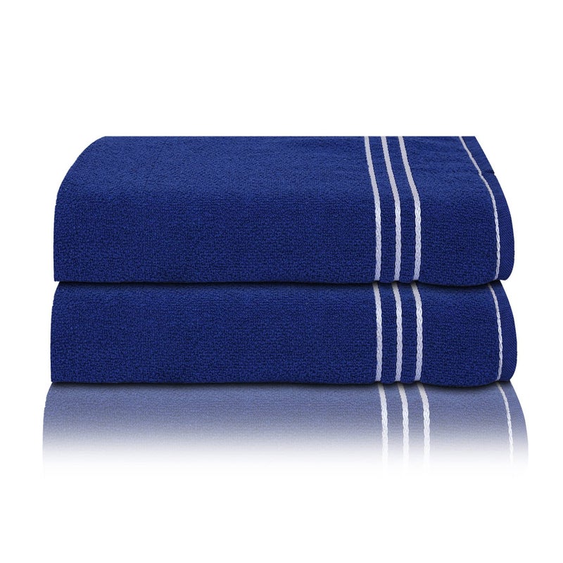 TIQH Organic Cotton 400 GSM Thick and Plush Hand Gym Workout Hand Towel Navy Set of 2 - Image 1