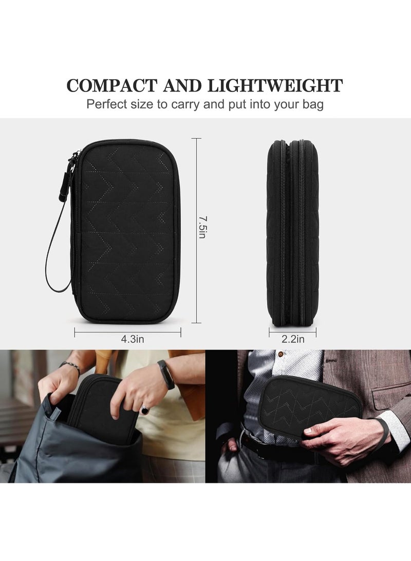 Portable multifunctional double-layer technology equipment storage bag, travel storage bag, can hold cables, power banks, chargers, and small gadgets - Image 5