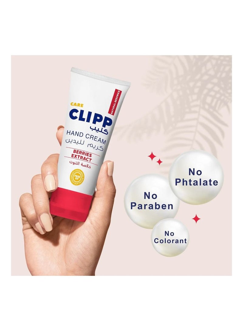 CLIPP كريم اليدين كليب بيري لجميع أنواع البشرة شمع العسل الطبيعي 75 مل - Image 3