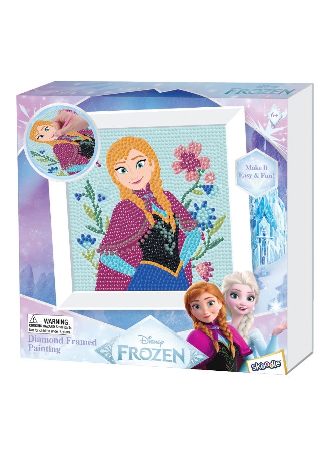 Disney Frozen Diamond Framed Painting Kit - Anna DIY Crystal Art & Craft Activity Set with Frame - Creative & Fun Gift for Kids Ages 6+ - Image 1