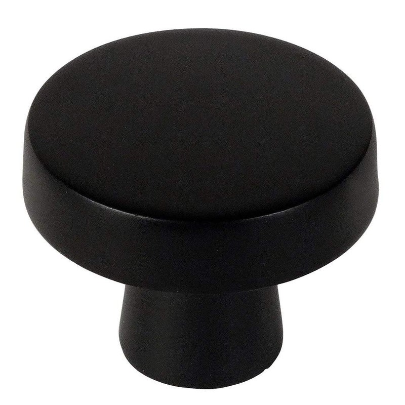 Cosmas 25 Pack 5234FB Flat Black Contemporary Round Cabinet Knob Diameter 114