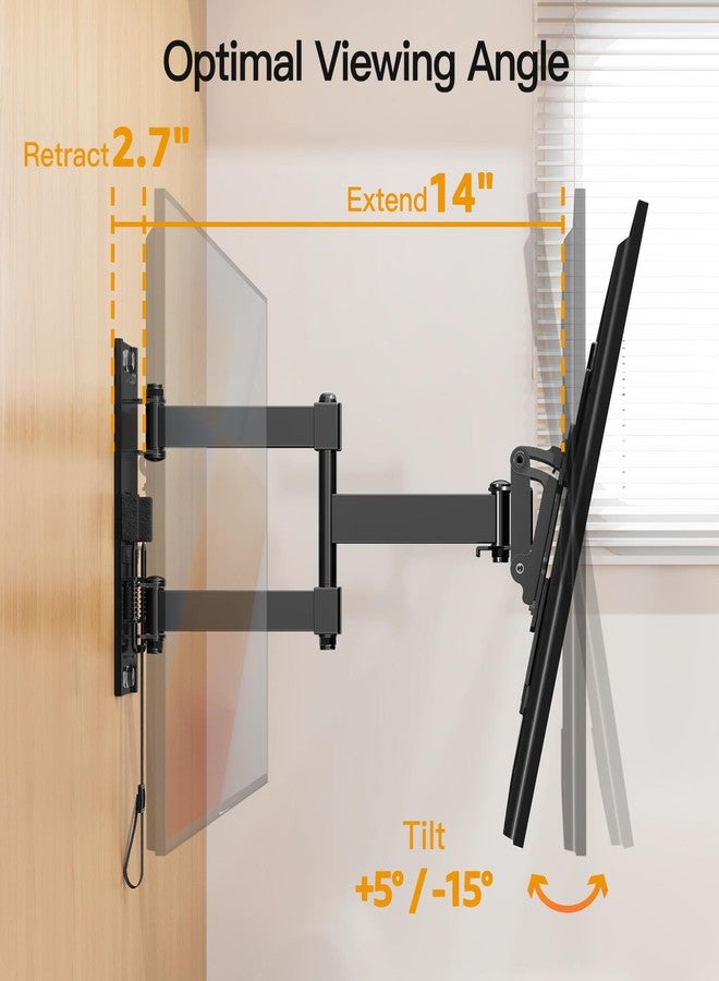 ELIVED RV TV Mount for Camper, Lockable RV TV Wall Mount for Most 13-43 Inch TVs, Full Motion Swivel and Tilt, Patented Dual Latch Design for Trailer Motorhome Truck Boat, Max VESA 200x200mm, 33 LBS - Image 3