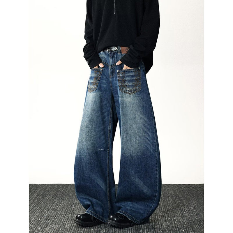 Unisex Classic Denim Jeans Loose Fit Daily Outdoor Wear - Image 3