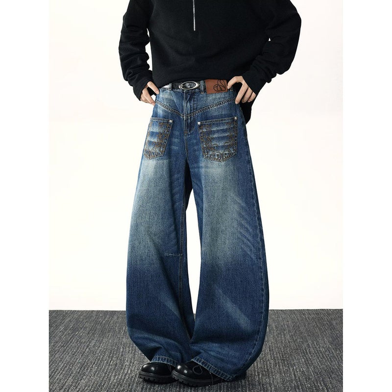 Unisex Classic Denim Jeans Loose Fit Daily Outdoor Wear - Image 2