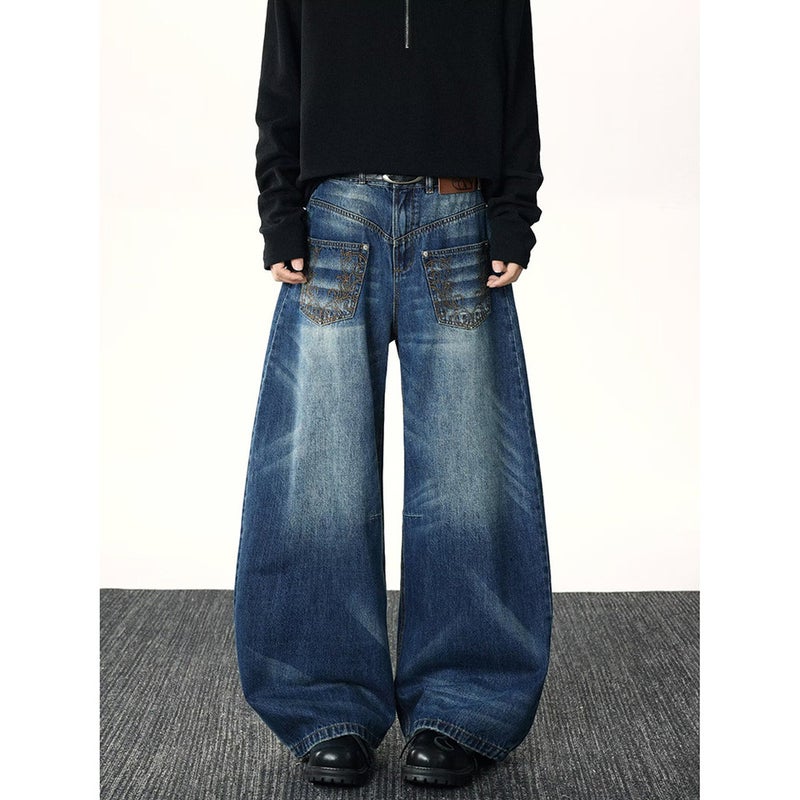 Unisex Classic Denim Jeans Loose Fit Daily Outdoor Wear - Image 4