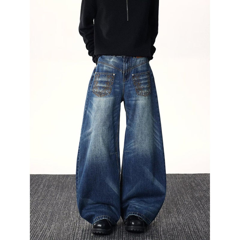 Unisex Classic Denim Jeans Loose Fit Daily Outdoor Wear - Image 5