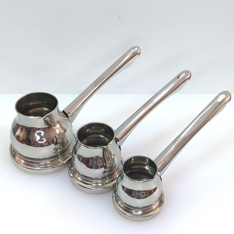 Smile House - Stainless Steel Turkish Coffee Pot - Stainless Steel Handle (Size 4-250ml) - Image 2