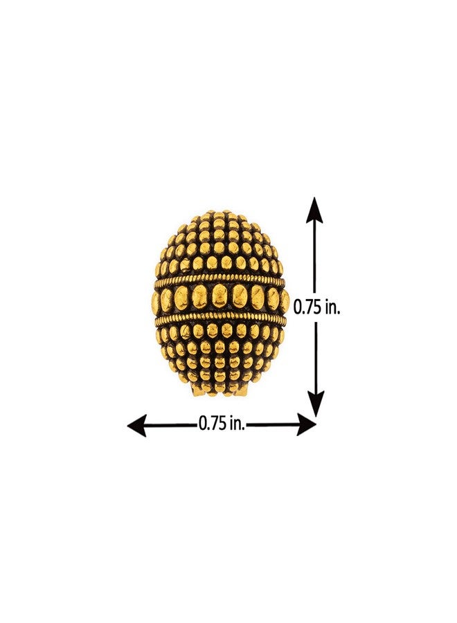 Voylla Rava Ball Oxidized Gold Ball Stud Earrings For Women - Image 5