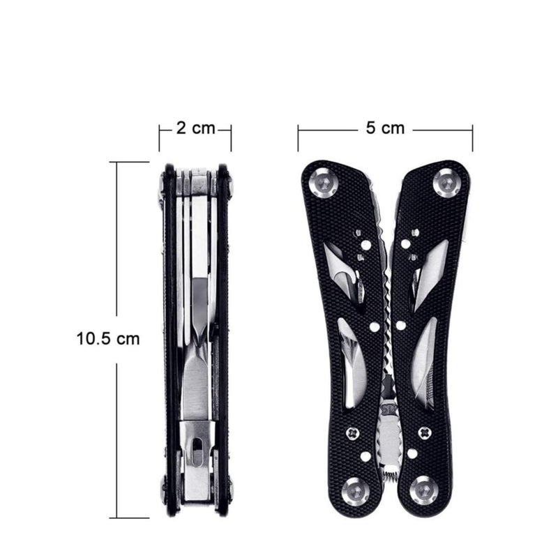 SOLARAE Multitool Pliers Foldable Pliers Tool Stainless Steel Multi-Purpose Outdoor Survival Kits with 11 Screwdriver Bits & Nylon Sheath Ideal Pocket Tool - Image 4