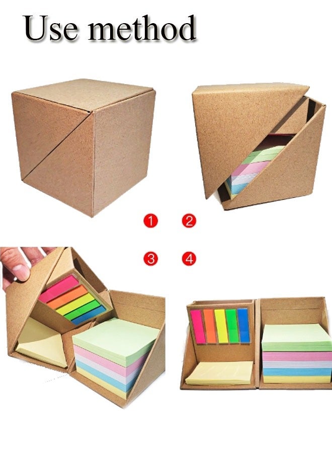 GBQ 650Pcs Combination Of Tear-off Sticky Notes And Index Labels Creative Stationery Multi-purpose Carton Combination For Office, Home ,School - Image 5