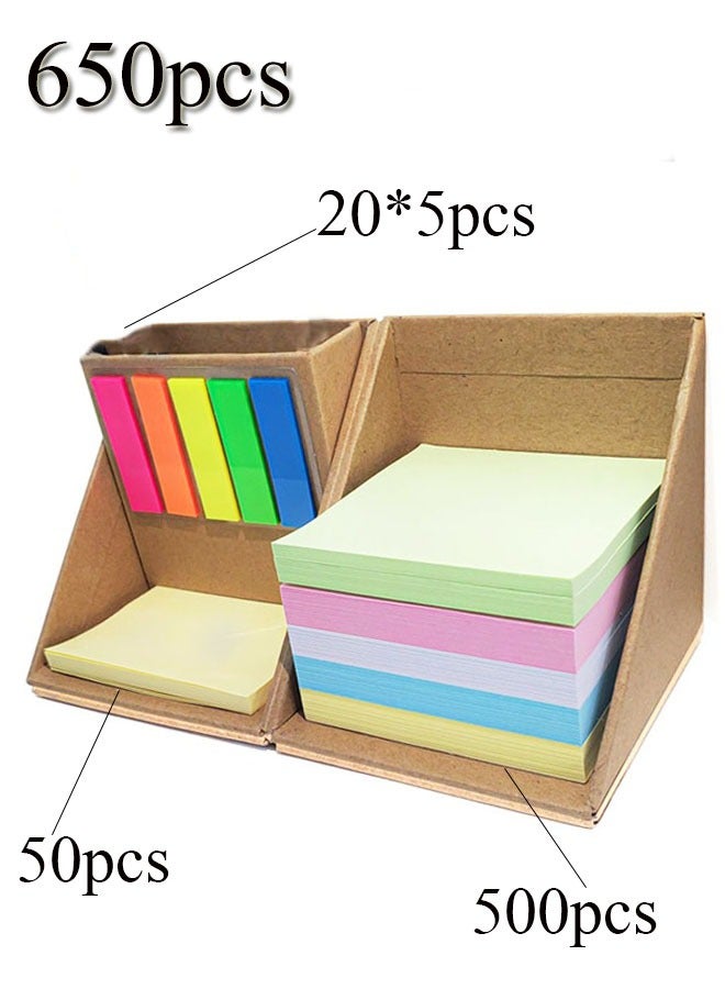 GBQ 650Pcs Combination Of Tear-off Sticky Notes And Index Labels Creative Stationery Multi-purpose Carton Combination For Office, Home ,School - Image 4