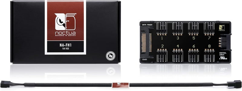 NOCTUA NA-FH1, 8 Channel Fan Hub for Connecting up to 8 12V or 5V Fans, Both 4-Pin and 3-Pin PWM (Black) - Image 3