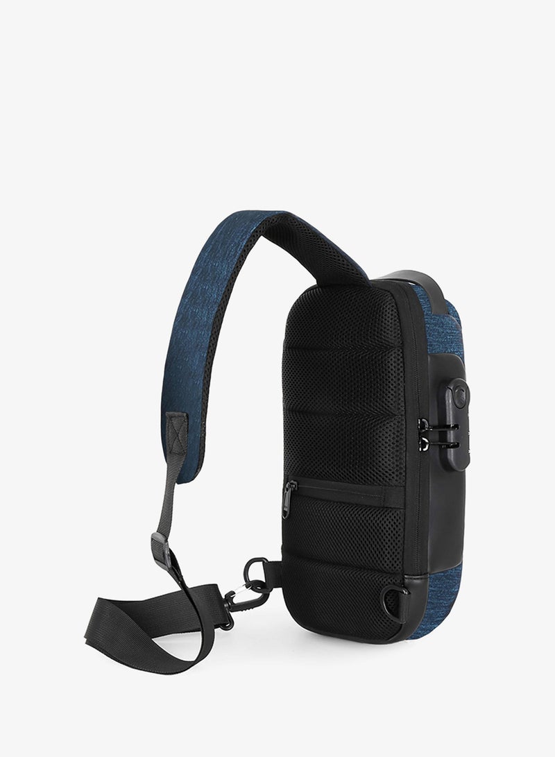 HIKE Unisex Crossbody Bag Water Resistant Anti-Theft Shoulder Bag with Built in USB Port and 3-Digit Combination lock for Business Travel Outdoor Shopping, HKSBYG-Blue - Image 3