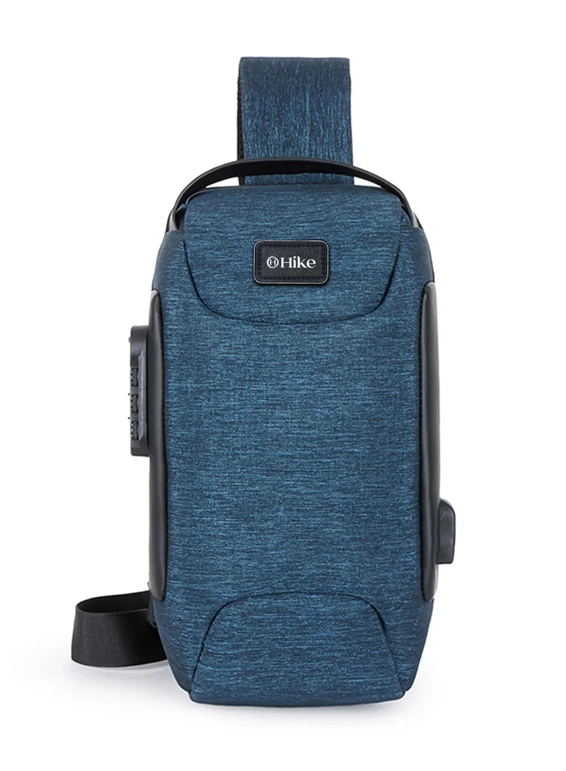Hike Blue Unisex Crossbody Bag Water Resistant Anti-Theft Shoulder Bag with Built in USB Port and 3-Digit Combination lock for Business Travel Outdoor Shopping, HKSBYG, Blue  | Best Price UAE