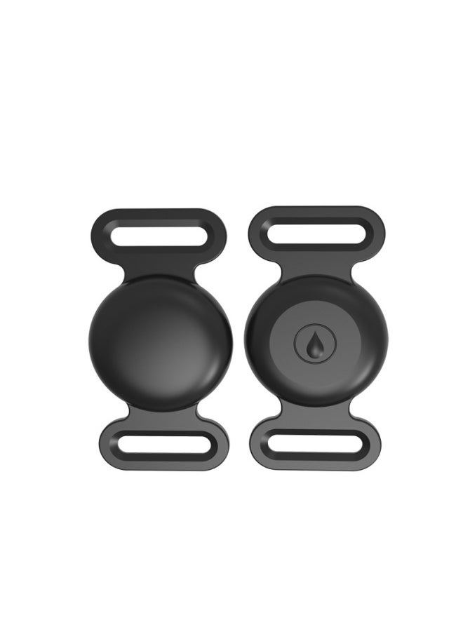 Generic - Suitable For Apple Airtag Protective Case Pet Collar Tracker Anti-loss Waterproof Silicone Drop Plug Protective Case-Color:Black-Applicable Model:Code S - Image 1