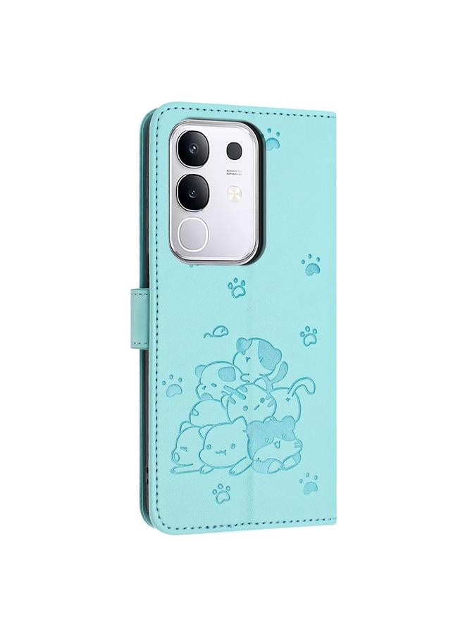 erorex Case For vivo Y29 4G Embossed Kitten Phone Leather Case with Lanyard - Image 3