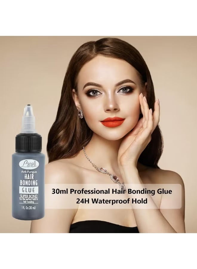 Lanell Anti-Fungus Hair Bonding Glue Super Bond For The Perfect Hold In Hair Bonding, Hair Glue for Quick Weave 1 oz - Professional Hair Bonding Glue for Hair Extensions | Strong Hold, Waterproof & Non-Damaging Formula | Easy Application with Precision Nozzle - Image 2