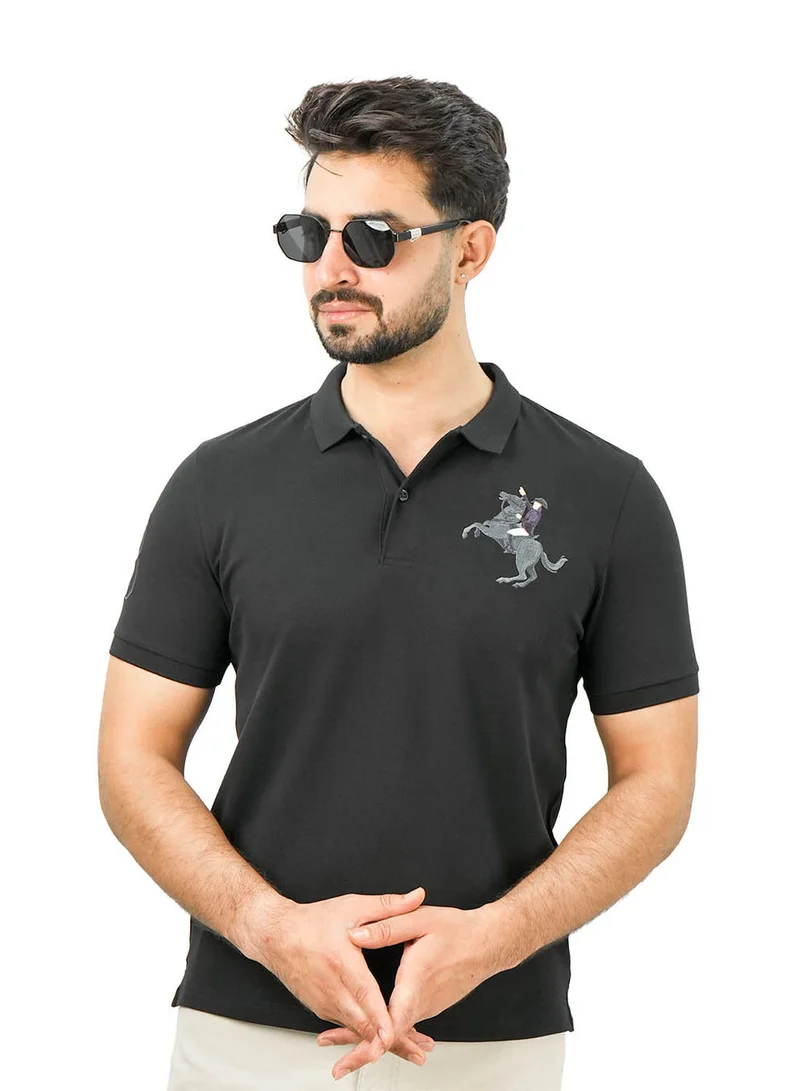 Men's Slim Fit Cotton Short Sleeve Napoleon Polo